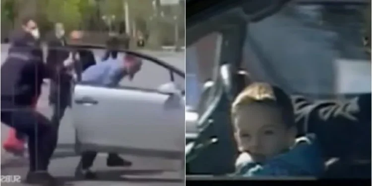 stole a car with 3 kids