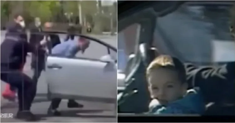 stole a car with 3 kids